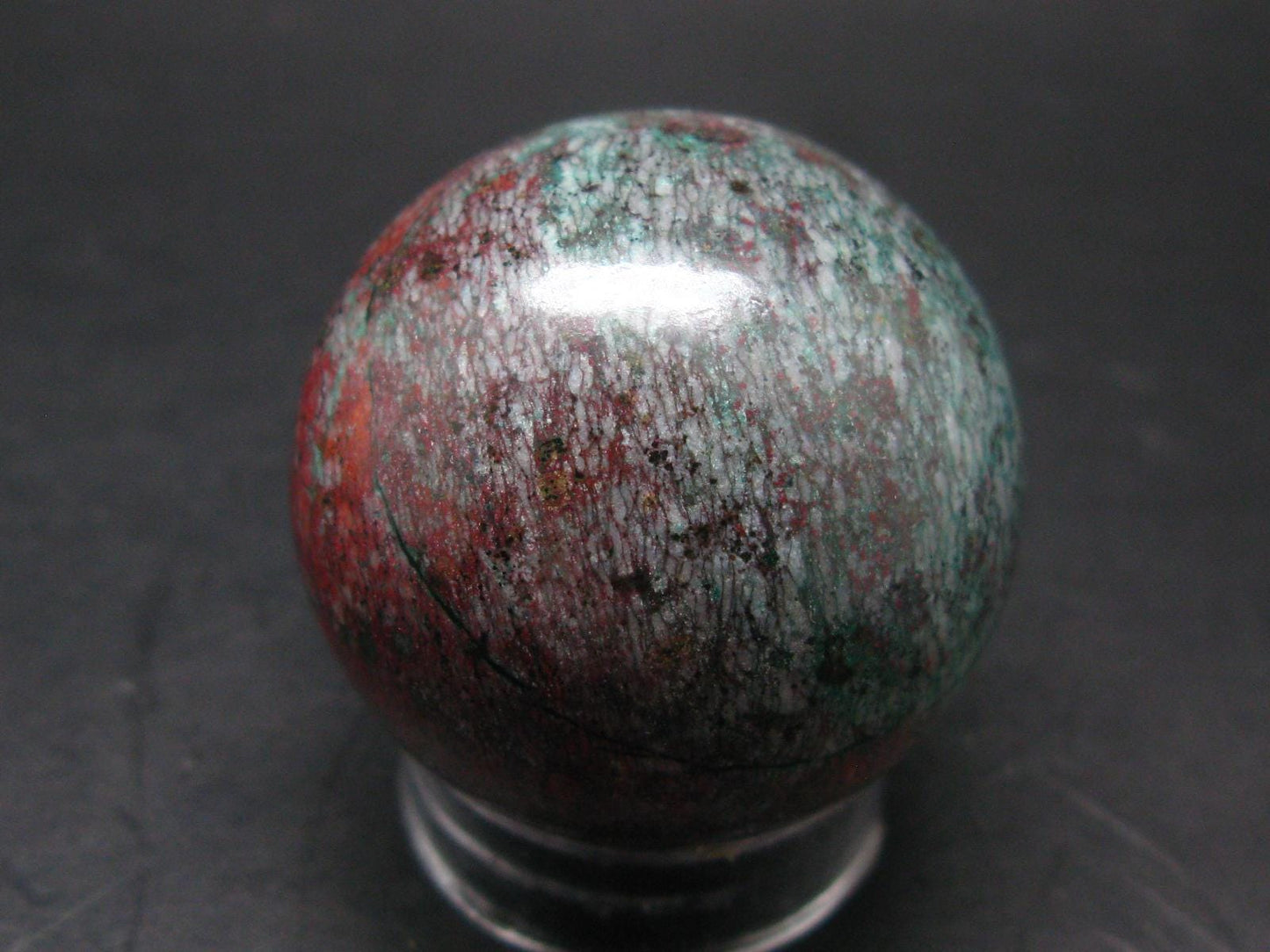 Crimson Cuprite w/ Chrysocola Sphere Ball from Mexico - 1.6" - 119.2 Grams