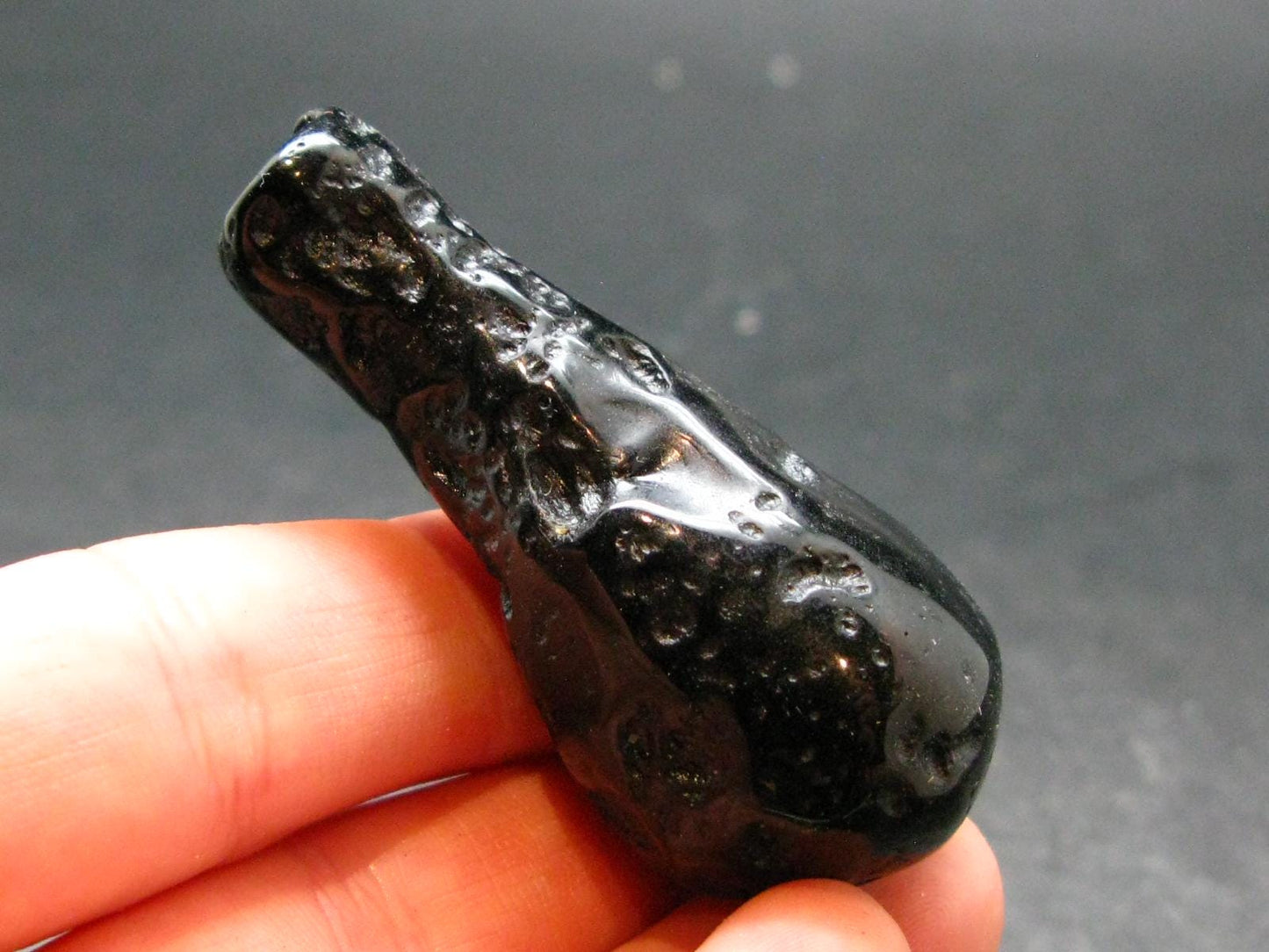Rare Large Black Tibetan Tektite Tumbled Stone from Tibet - 2.2" - 27.34 Grams