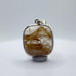 Golden Needle Inclusion Quartz Cushion Pendant – Natural Crystal in Sterling Silver