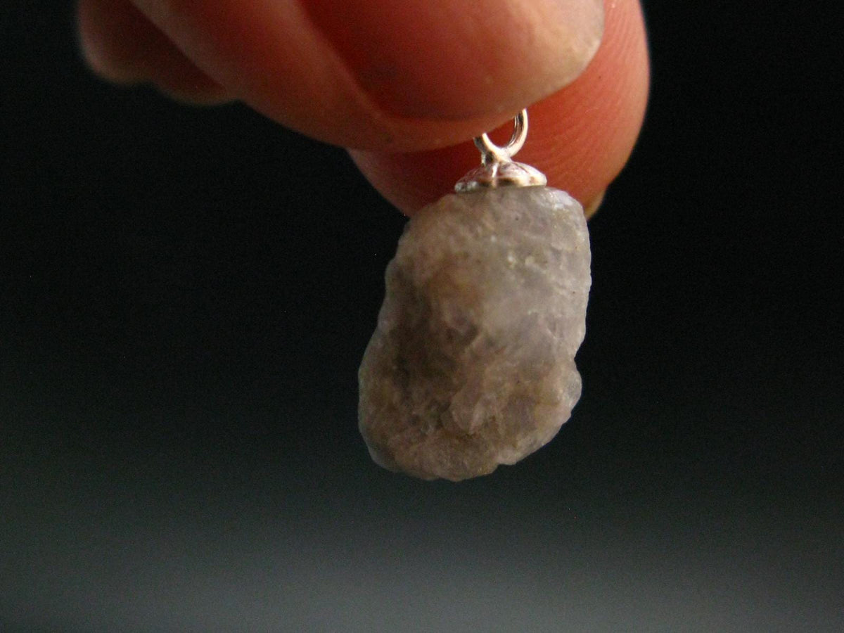 Rare Raw Hackmanite Silver Pendant from Afghanistan - 0.8" - 1.10 Grams