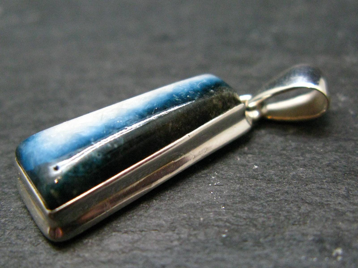 Blue Ice Glacierite Silver Pendant from Indonesia - 1.3" - 4.68 Grams