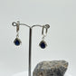 Teardrop Sapphire Sterling Silver Dangle Earrings | September Birthstone