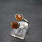 Spessartine Garnet Silver Ring From Tanzania - Size Adjustable - 2.47 Grams
