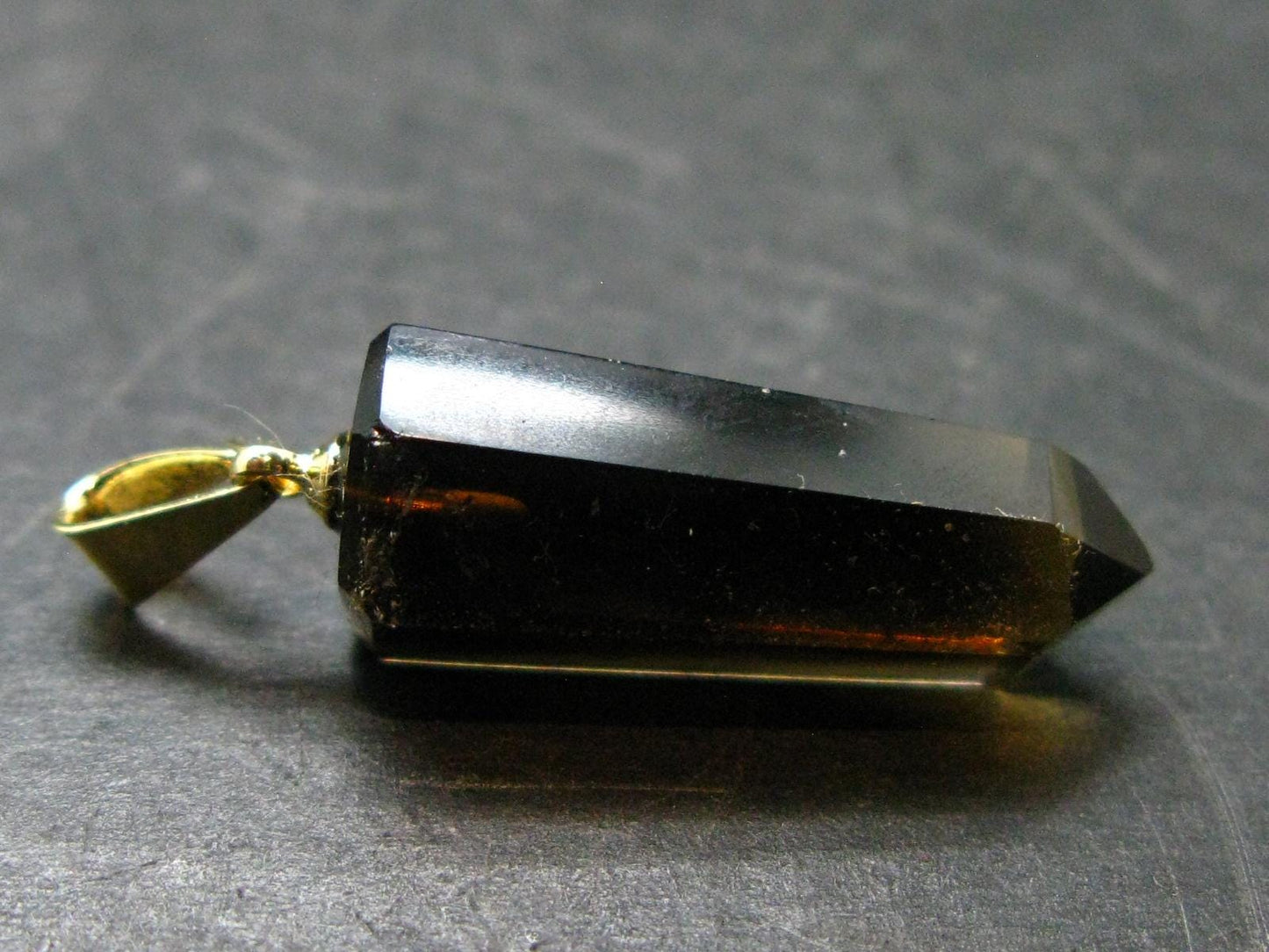 Natural Unheated Citrine Sterling Silver Gold Plated Pendant from Brazil - 1.3" - 2.97 Grams