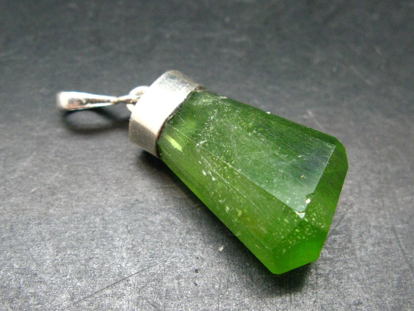 Peridot Olivine Pendant in SS From Arizona - 1.9" - 11.11 Grams
