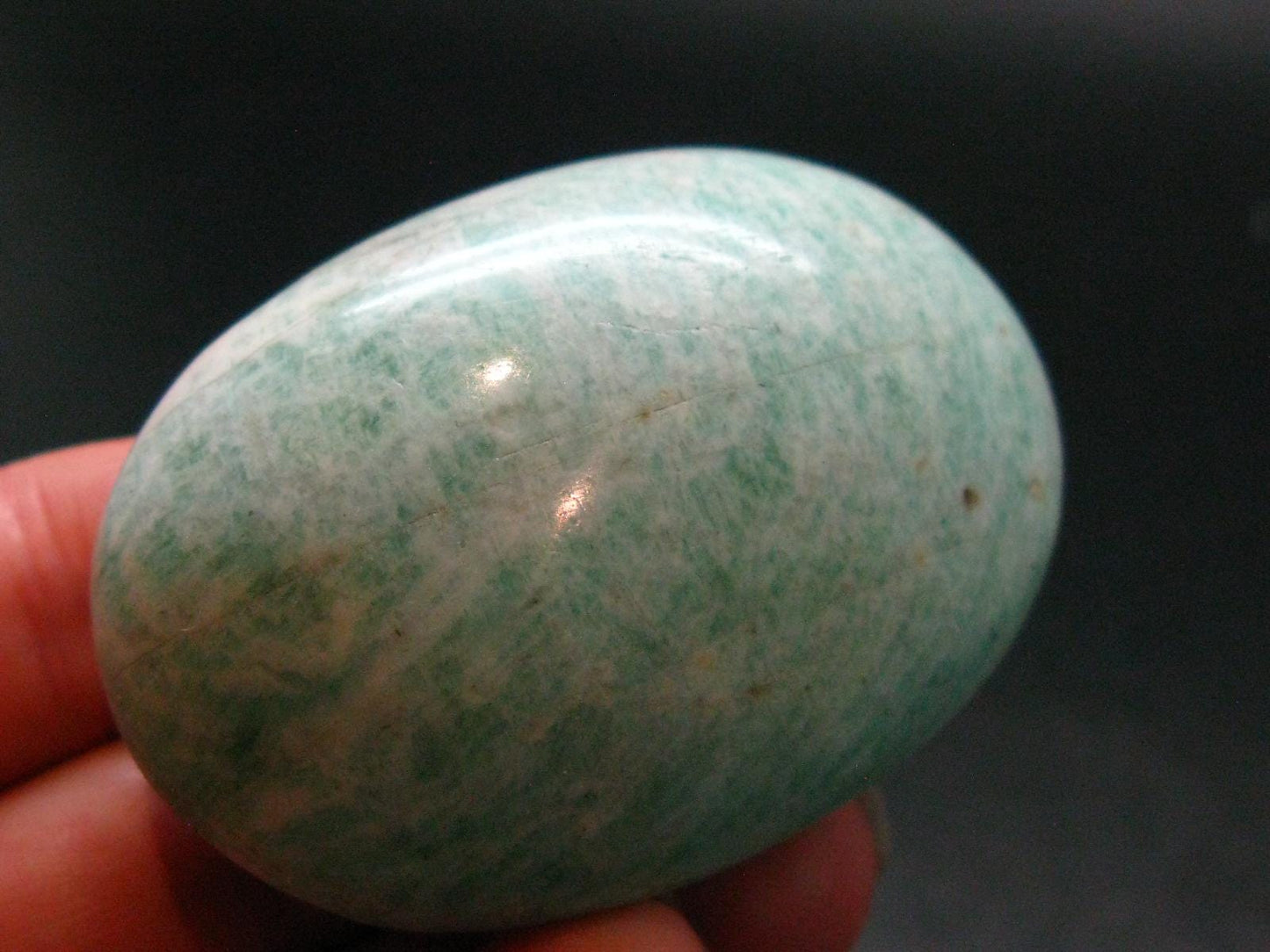 Rich Green Amazonite Tumbled Stone From Madagascar - 2.2"