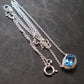 Elegant Genuine Solitaire Sky Blue Topaz Sterling Silver Pendant with CZ From Brazil With Chain - 17" - 2.12 Grams