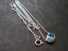 Elegant Genuine Solitaire Sky Blue Topaz Sterling Silver Pendant with CZ From Brazil With Chain - 17" - 2.12 Grams