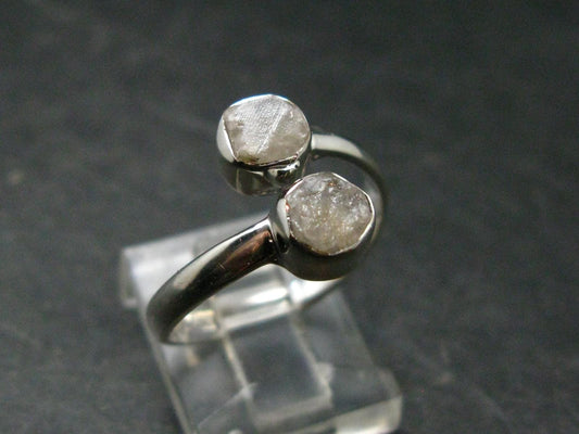 Very Rare White Cryolite 925 Silver Ring from Greenland - Size 9 - 2.47 Grams