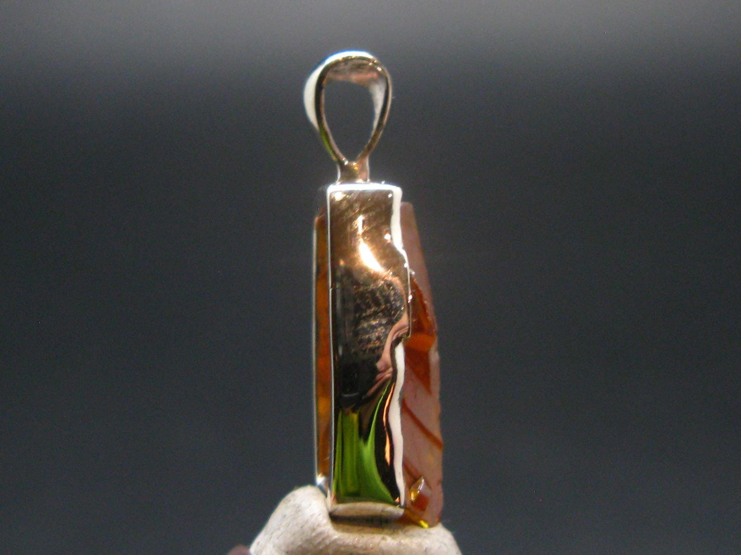 Zincite Zinkite Crystal 925 Silver Pendant From Poland - 0.9" - 2.57 Grams