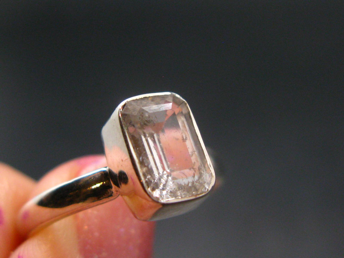 1.69 Carat Phenakite Phenacite Gem Sterling Silver Size 8 Ring from Russia - 2.12 Grams