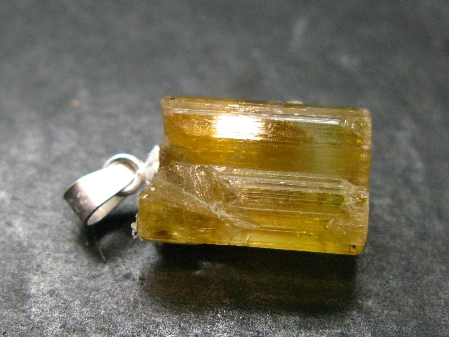 Gem Heliodor Golden Beryl Silver Pendant From Tajikistan - 10.0 Carats - 2.0"