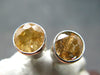 Fabulous! Untreated Gem Faceted Imperial Topaz Stud Silver Earrings from Brazil - 0.6" - 1.84 Grams