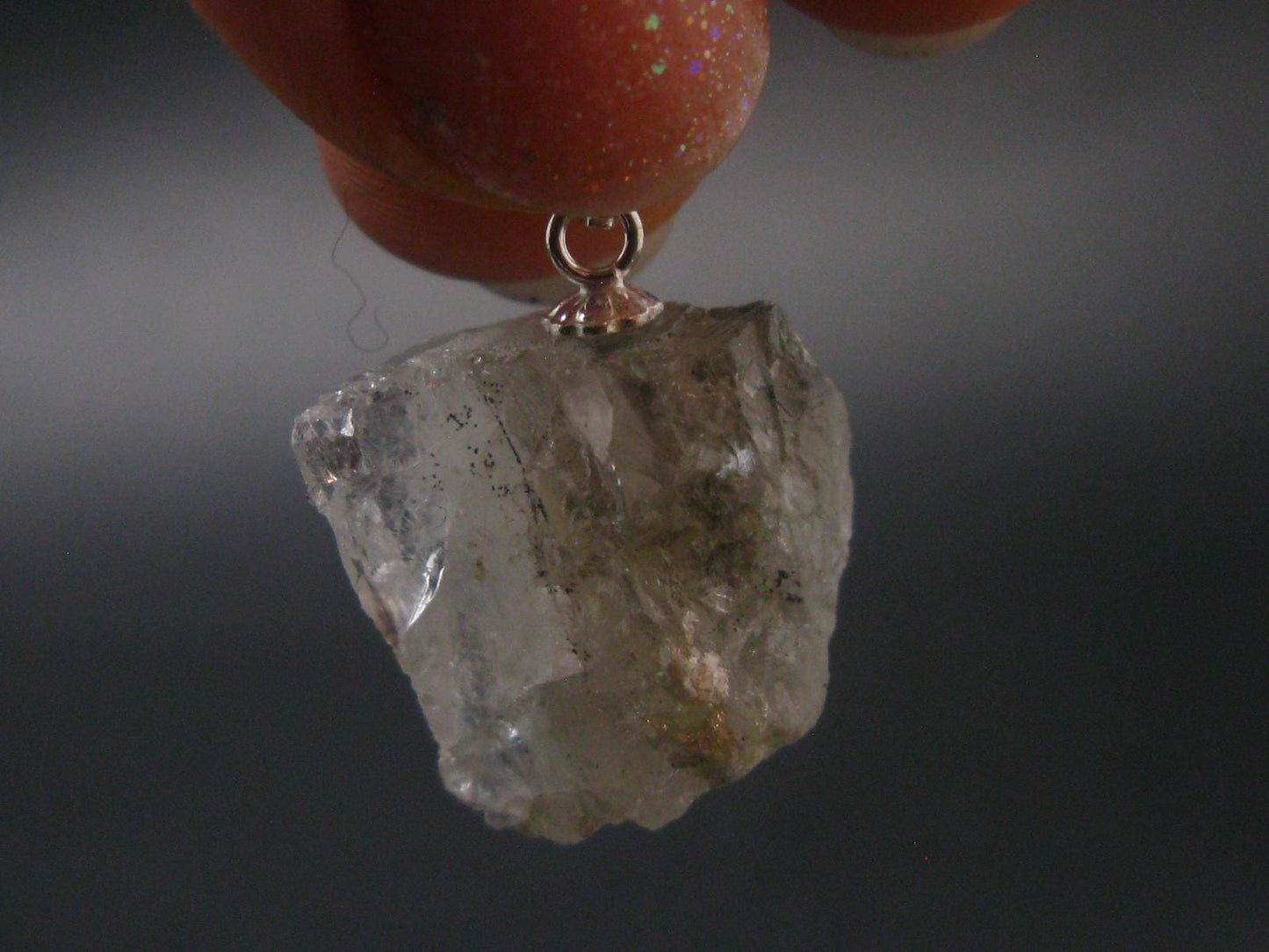 Phenakite Phenacite Crystal Silver Pendant from Russia - 0.9" - 3.12 Grams