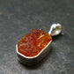 Raw Fire Opal Sterling Silver Pendant From Mexico - 0.7" - 1.06 Grams