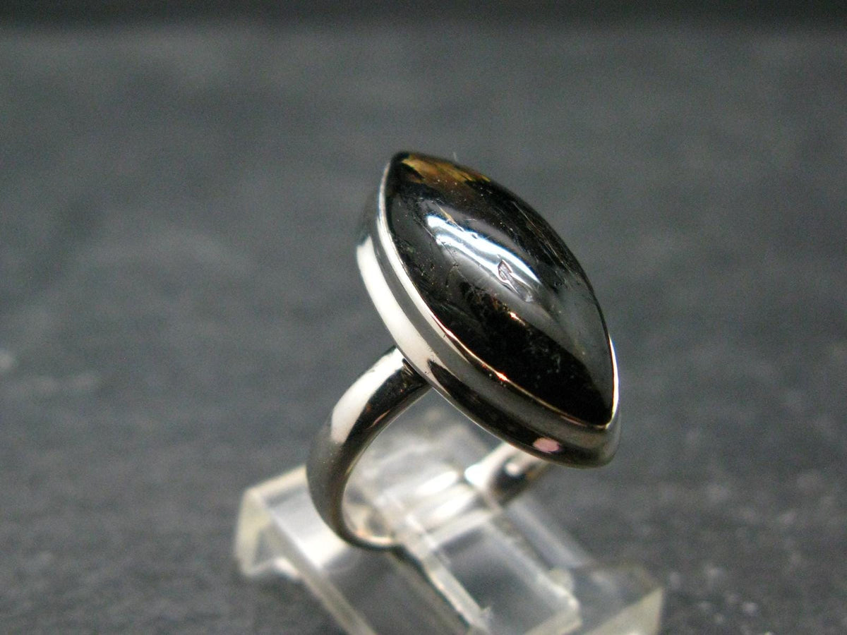 Real!! Very Rare Nuumite Nuummite Sterling Silver Ring from Greenland - 4.6 Grams - Size 5