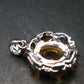 Yellow Citrine Gem Facetted Sterling Silver Pendant From Brazil With CZ - 0.9" - 3.16 Grams