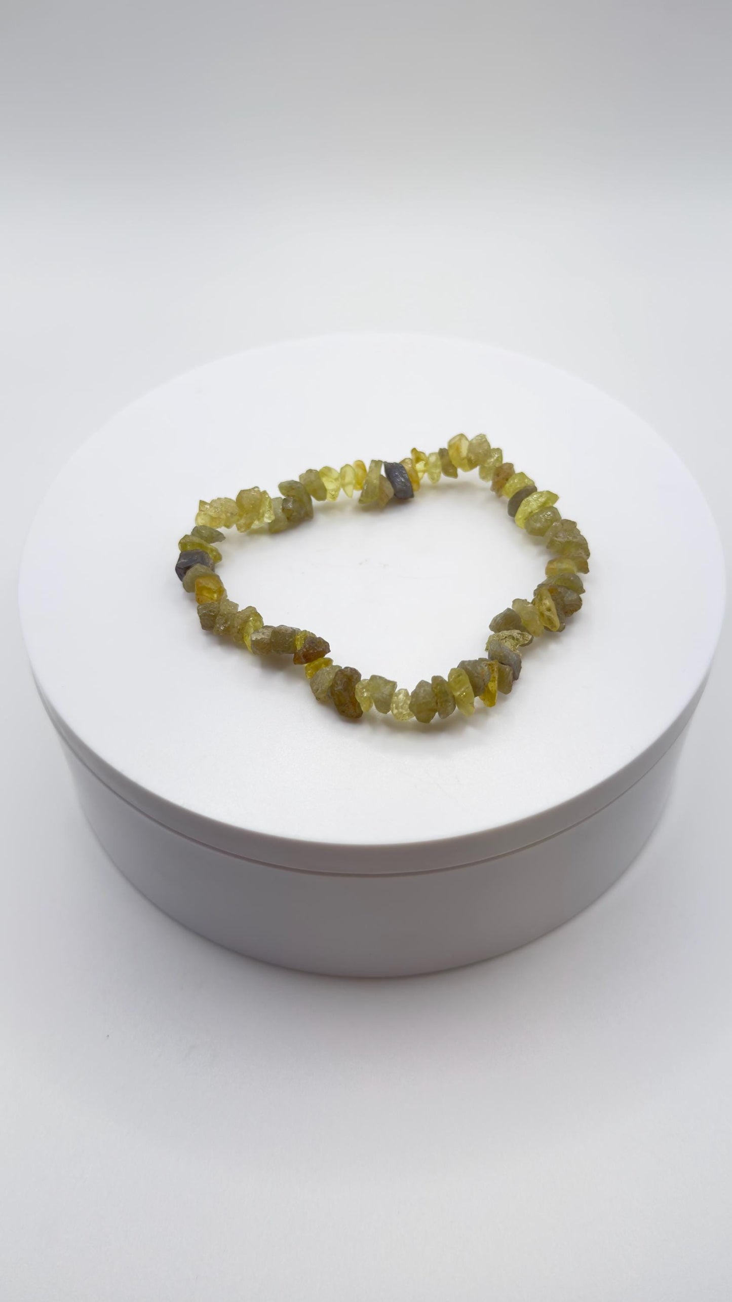 Natural Chrysoberyl Chip Bracelet, Raw Crystal Gemstone Stretch Jewelry