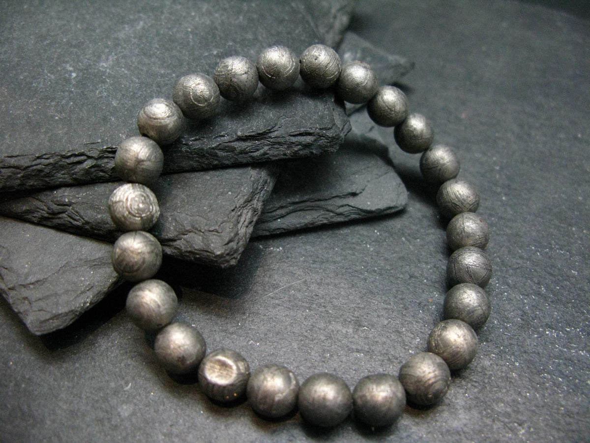 Meteorite Gibeon Genuine Bracelet ~ 7 Inches ~ 8mm Round Beads