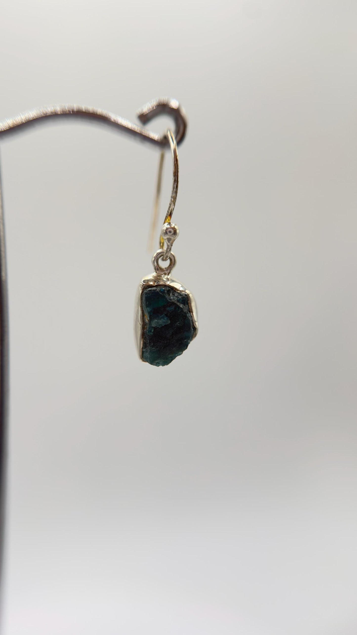 Grandidierite Earrings Blue Green Gemstone Dangle Earrings Raw Stone Silver Jewelry Gift