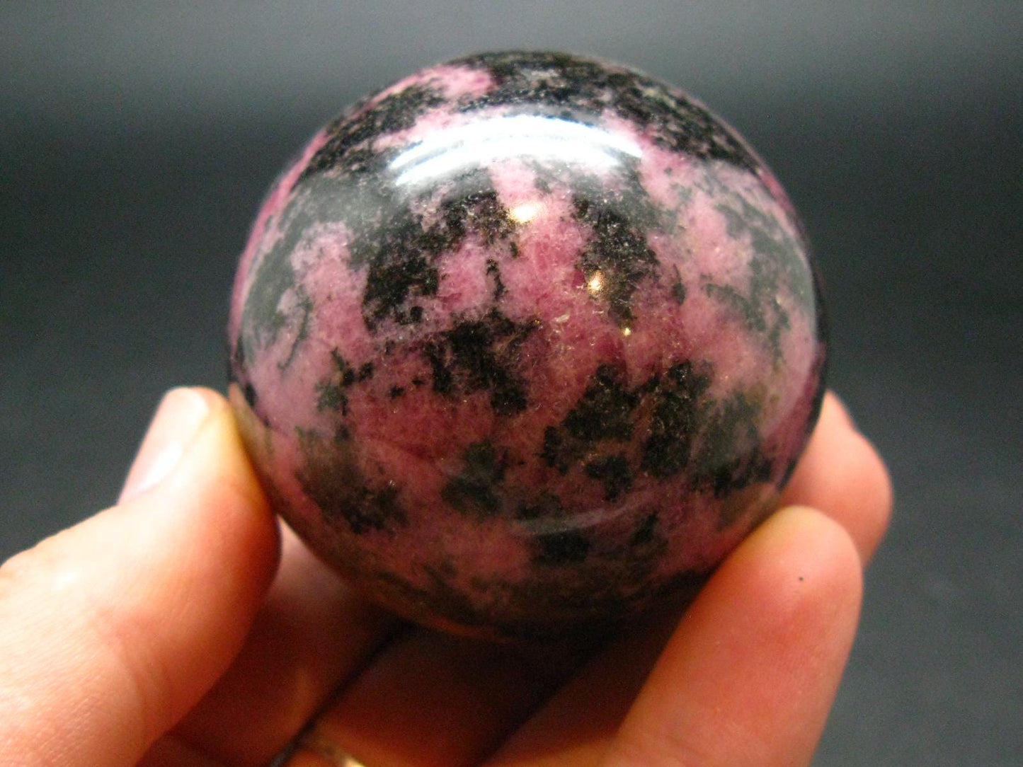 Pink Rhodonite Rodonite Sphere Ball From Canada - 1.8" - 201.34 Grams