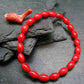 Red Coral Genuine Bracelet ~ 7 Inches ~ 9mm Oval Beads