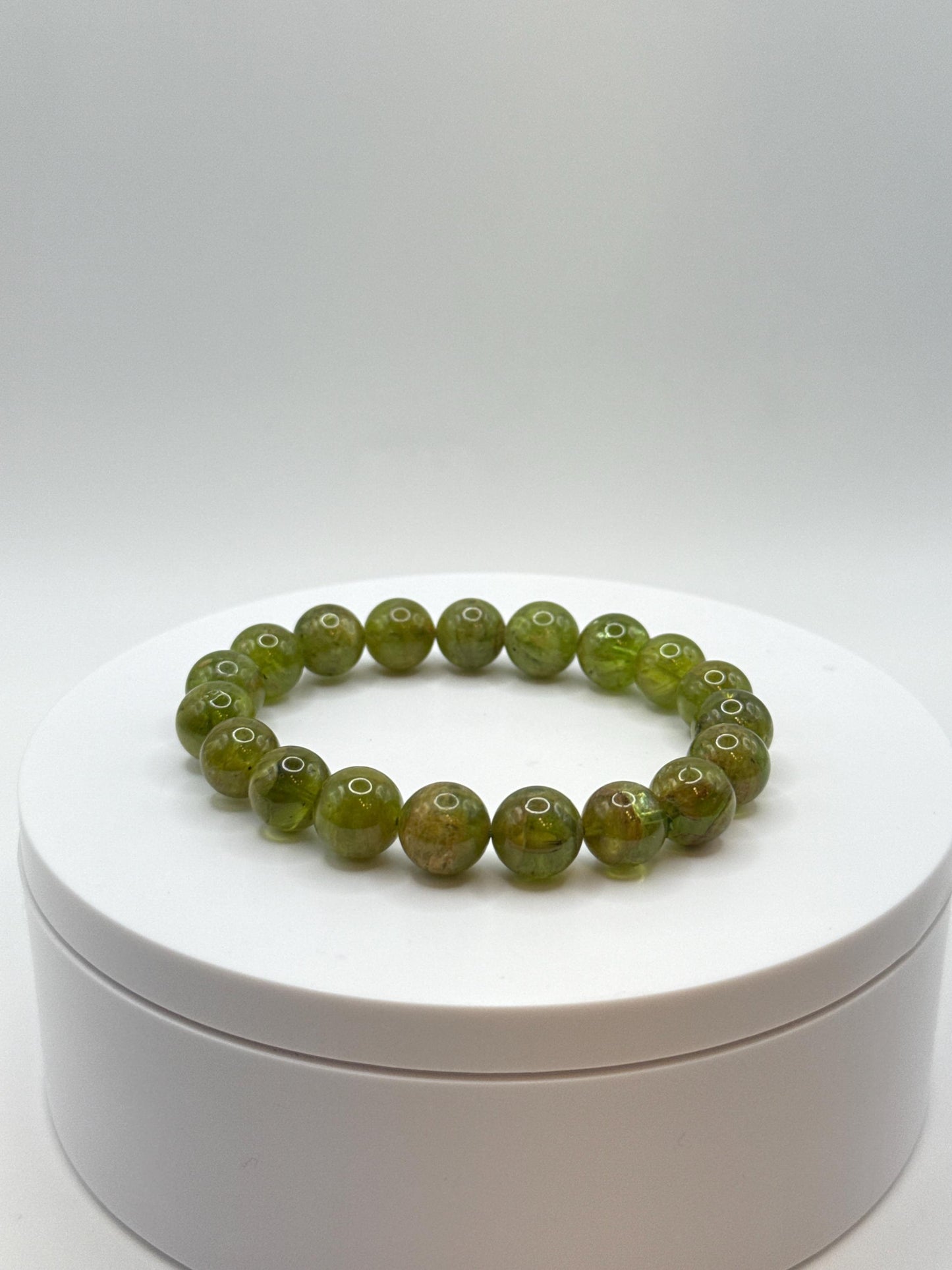 Natural Peridot Bead Bracelet | August Birthstone Jewelry