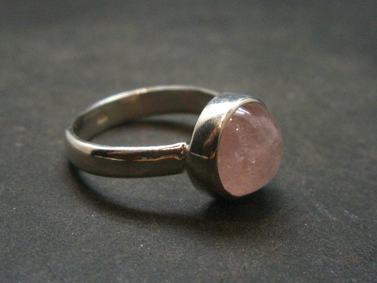 Pink Beryl!! Natural Raw Morganite Silver Ring From Brazil - Size 7 - 3.61 Grams