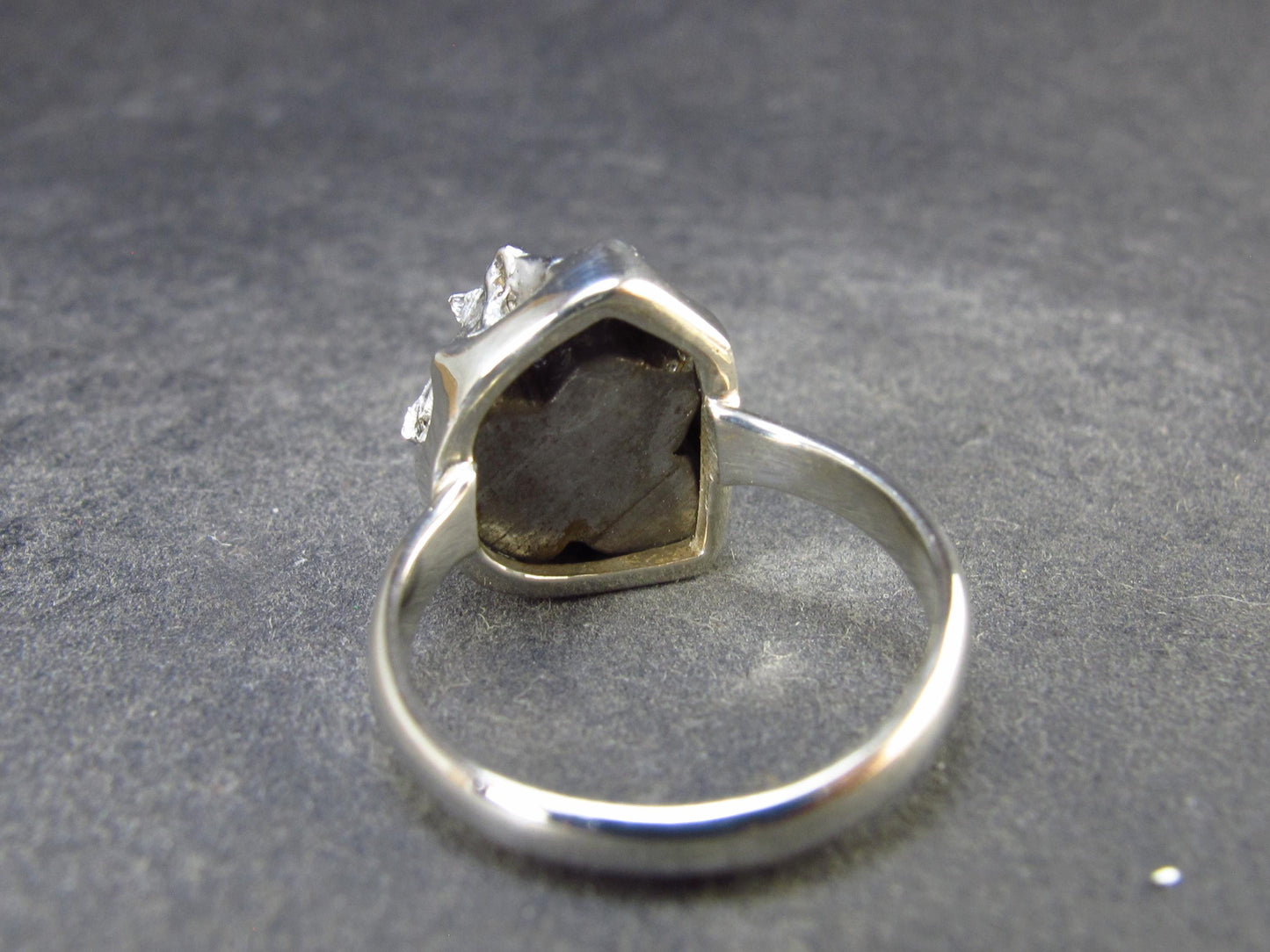 Large Meteorite Campo Del Cielo Sterling Silver Ring from Argentina - 4.90 Grams - Size 6