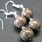 Natural Vortexite Genuine Round Beads Dangle Shepherd Hook Earrings