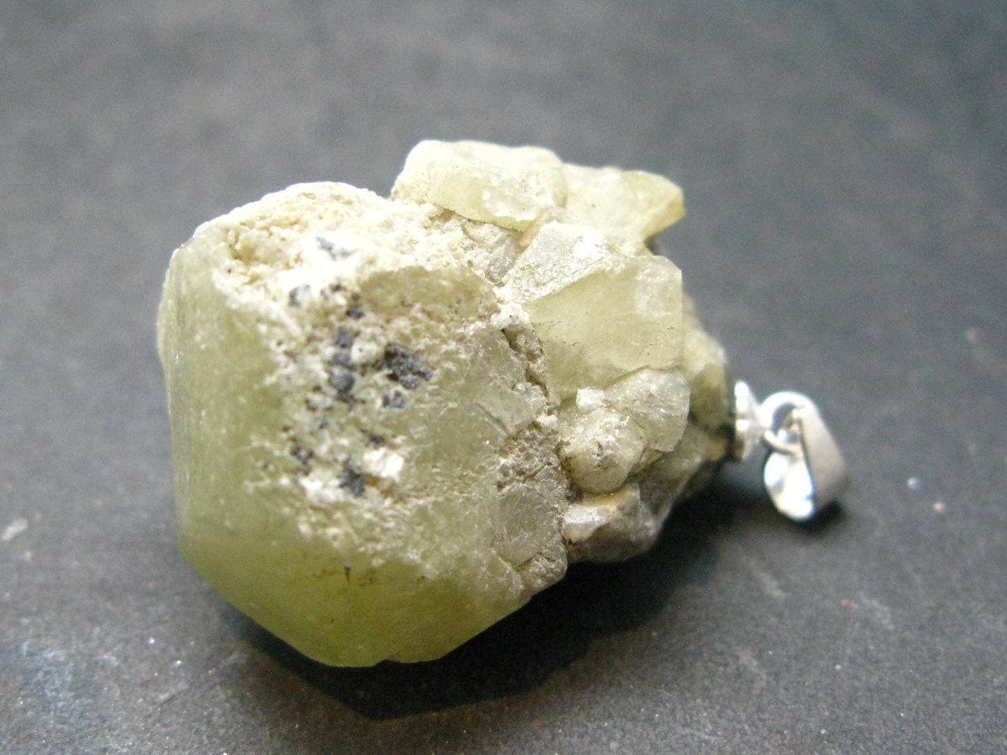 Datolite Crystal Silver Pendant From Russia - 1.3" - 12.85 Grams