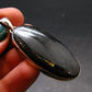 Very Rare Sterling Silver Nuumite Nuummite Pendant From Greenland - 2.1" - 12.0 Grams