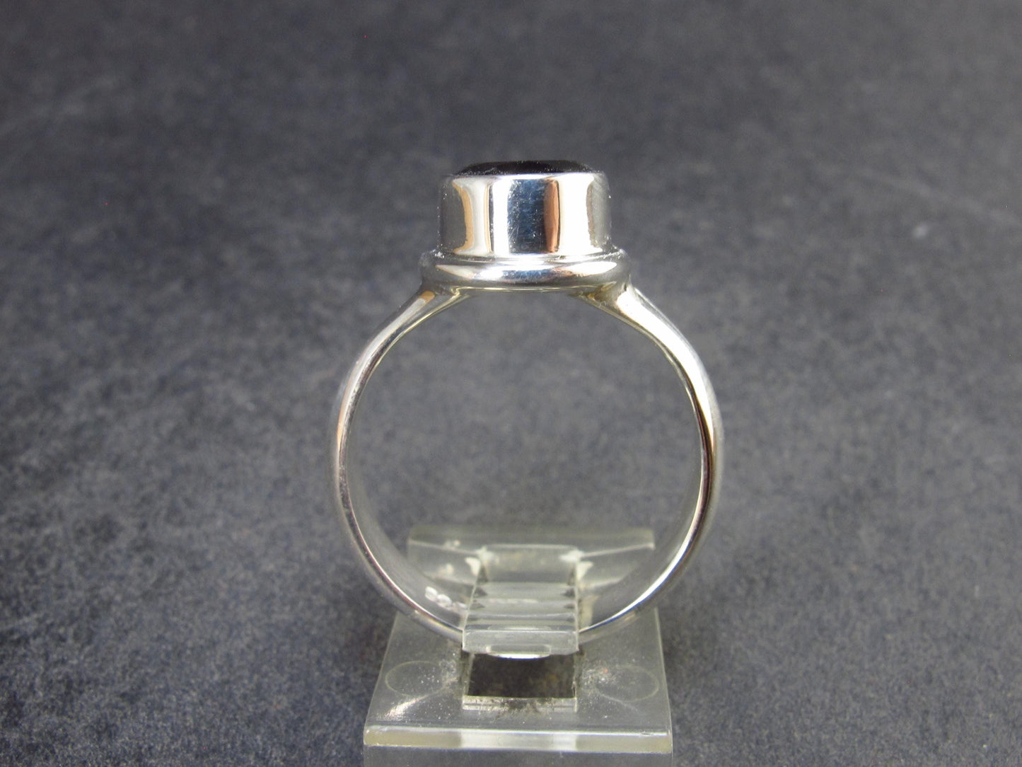 Moldavite Tektite Facetted Silver Ring from Czech Republic - Size 9.5 - 7.06 Grams