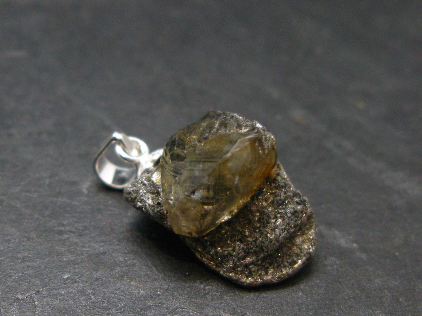 Phenakite Phenacite Crystal Silver Pendant from Russia - 0.8" - 2.28 Grams