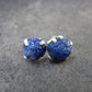 Cute Small Natural Raw Deep Blue Azurite Crystal Stud Earrings In Sterling Silver From Mexico