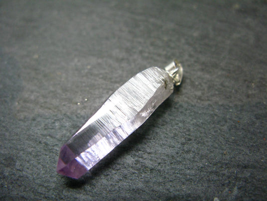 Vera Cruz Amethyst Silver Pendant From Mexico - 1.3" - 2.18 Grams