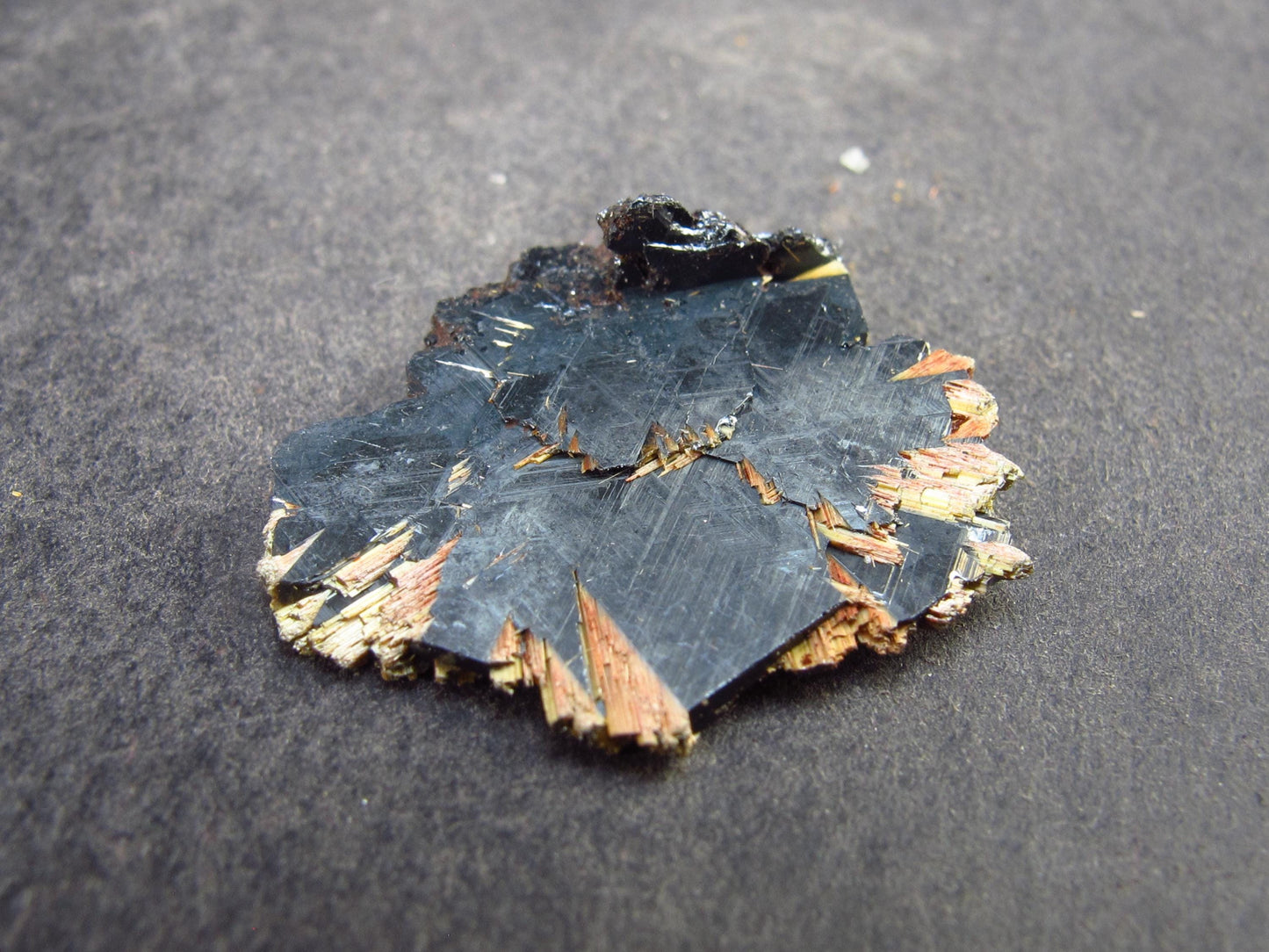 Large Hematite and Rutile Cluster from Brazil - 1.0" - 3.2 Grams