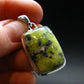 Unique Lizardite Serpentine Silver Plated Pendant from Norway - 1.5" - 6.50 Grams