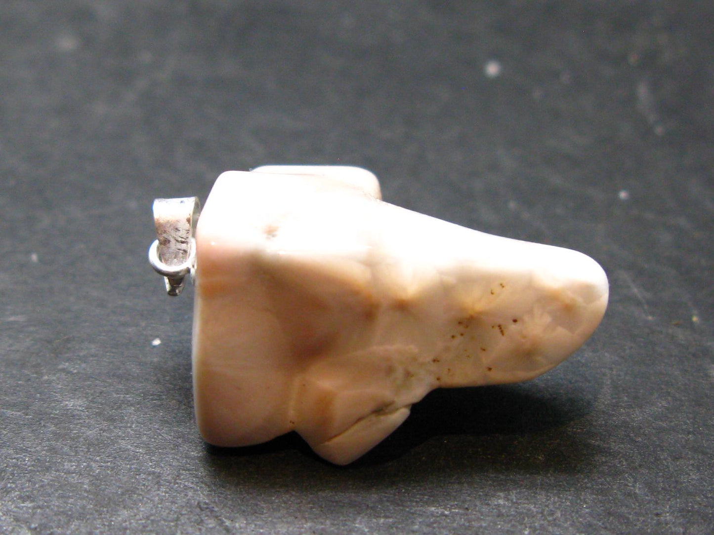 Natrolite Sterling Silver Pendant Necklace From Indonesia - 1.2" - 4.42 Grams