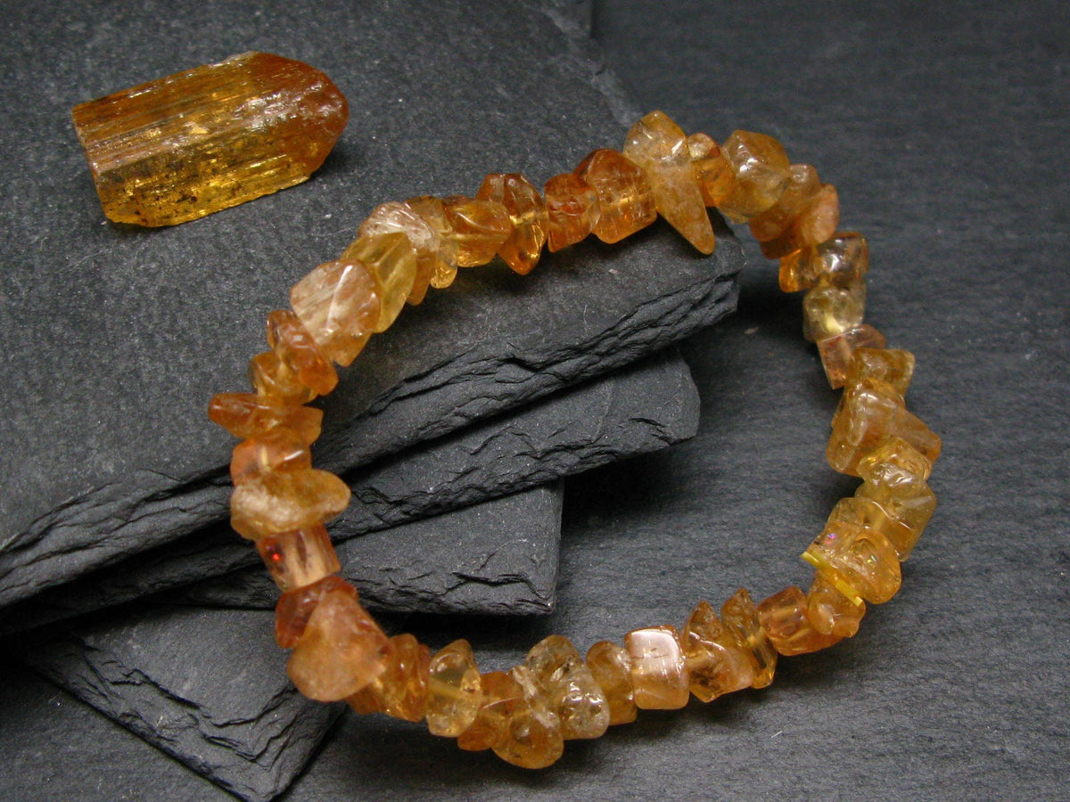 Imperial Topaz Genuine Bracelet ~ 7 Inches ~ 10mm Tumbled Beads