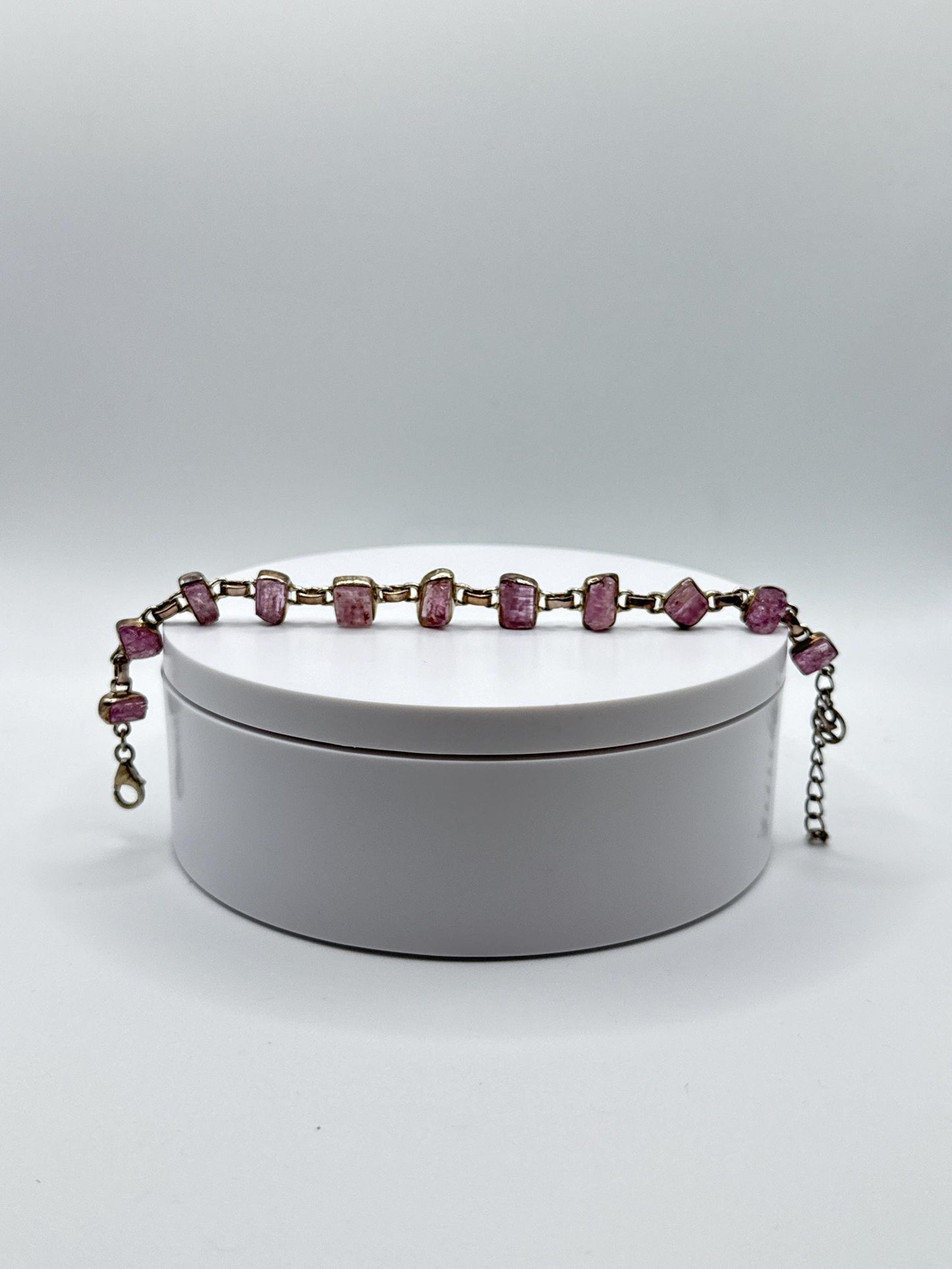 Imperial Topaz Bracelet – Natural Pink Topaz with Gold-Tone Chain - 14.87 Grams