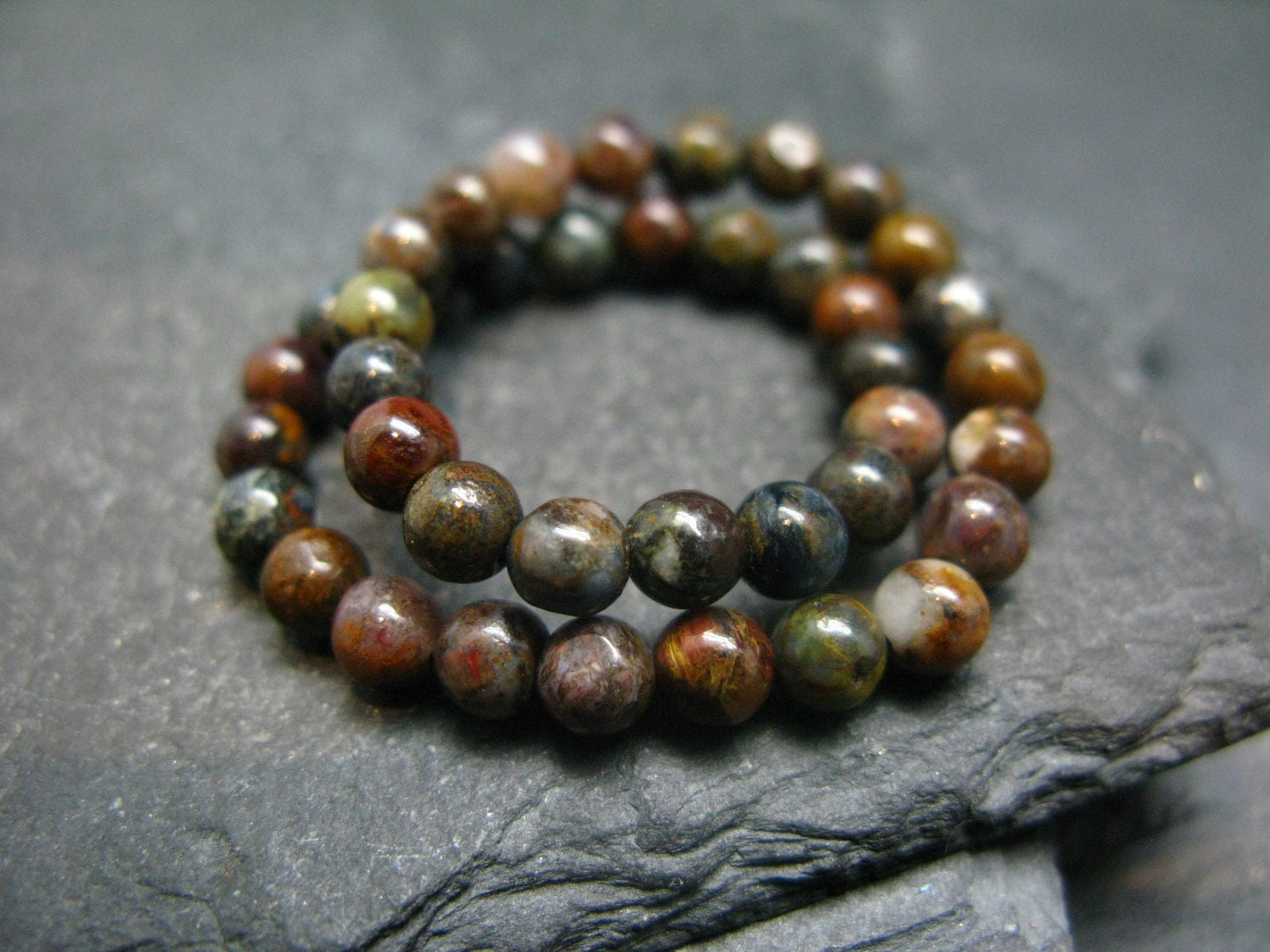 Pietersite Genuine Bracelet ~ 7 Inches ~ 4mm Round Beads