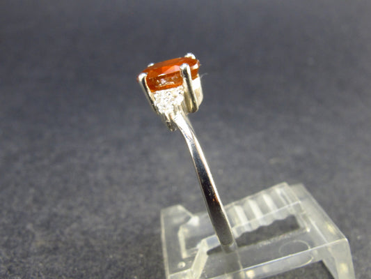Faceted Orange Kyanite Crystal Silver Ring From Brazil - 1.96 Grams - Size 8