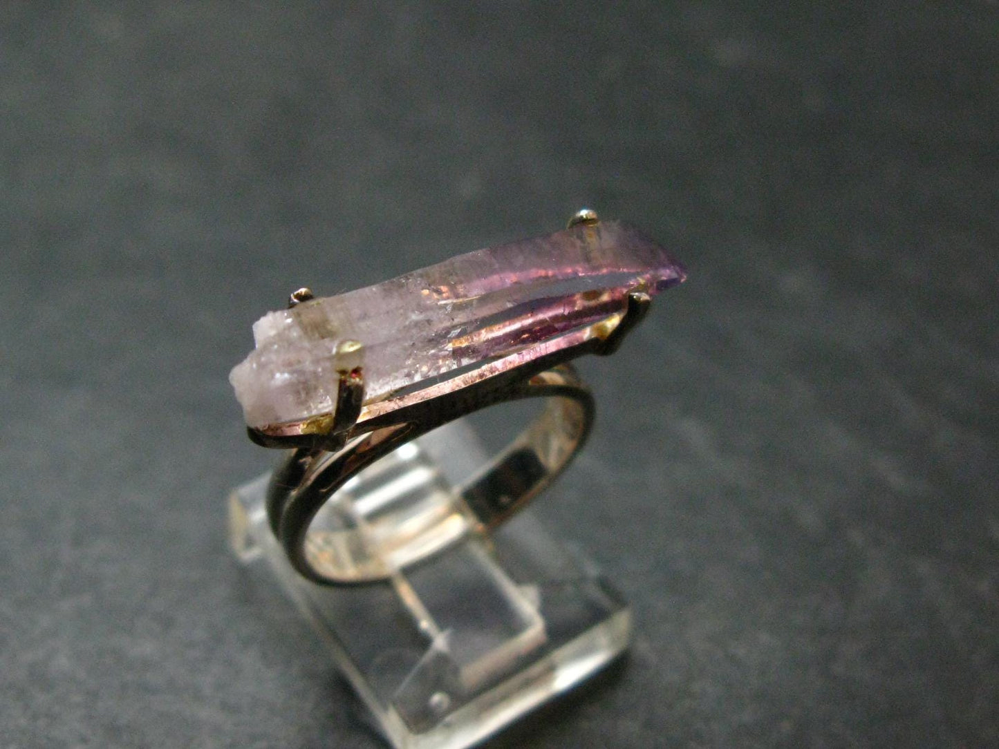 Vera Cruz Amethyst Silver Ring From Mexico - Size 7 - 4.42 Grams