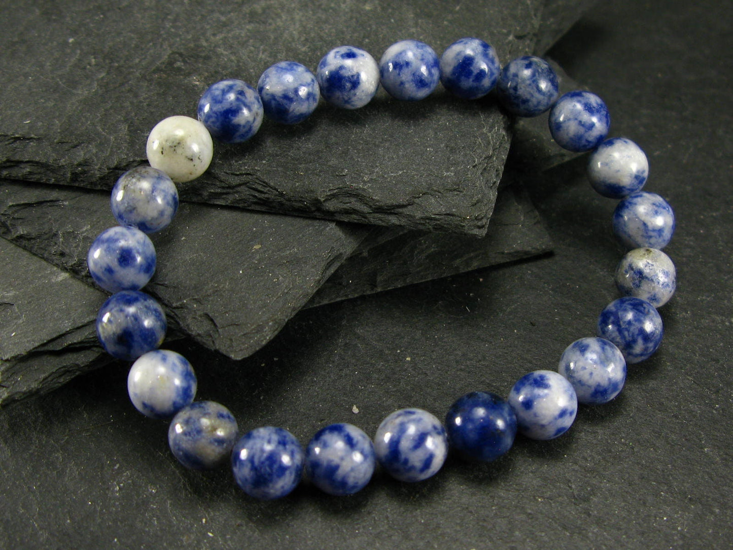 Sodalite Genuine Bracelet ~ 7 Inches ~ 8mm Round Beads