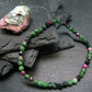 Ruby in Zoisite Genuine Bracelet ~ 7 Inches ~ 4mm Facetted Beads