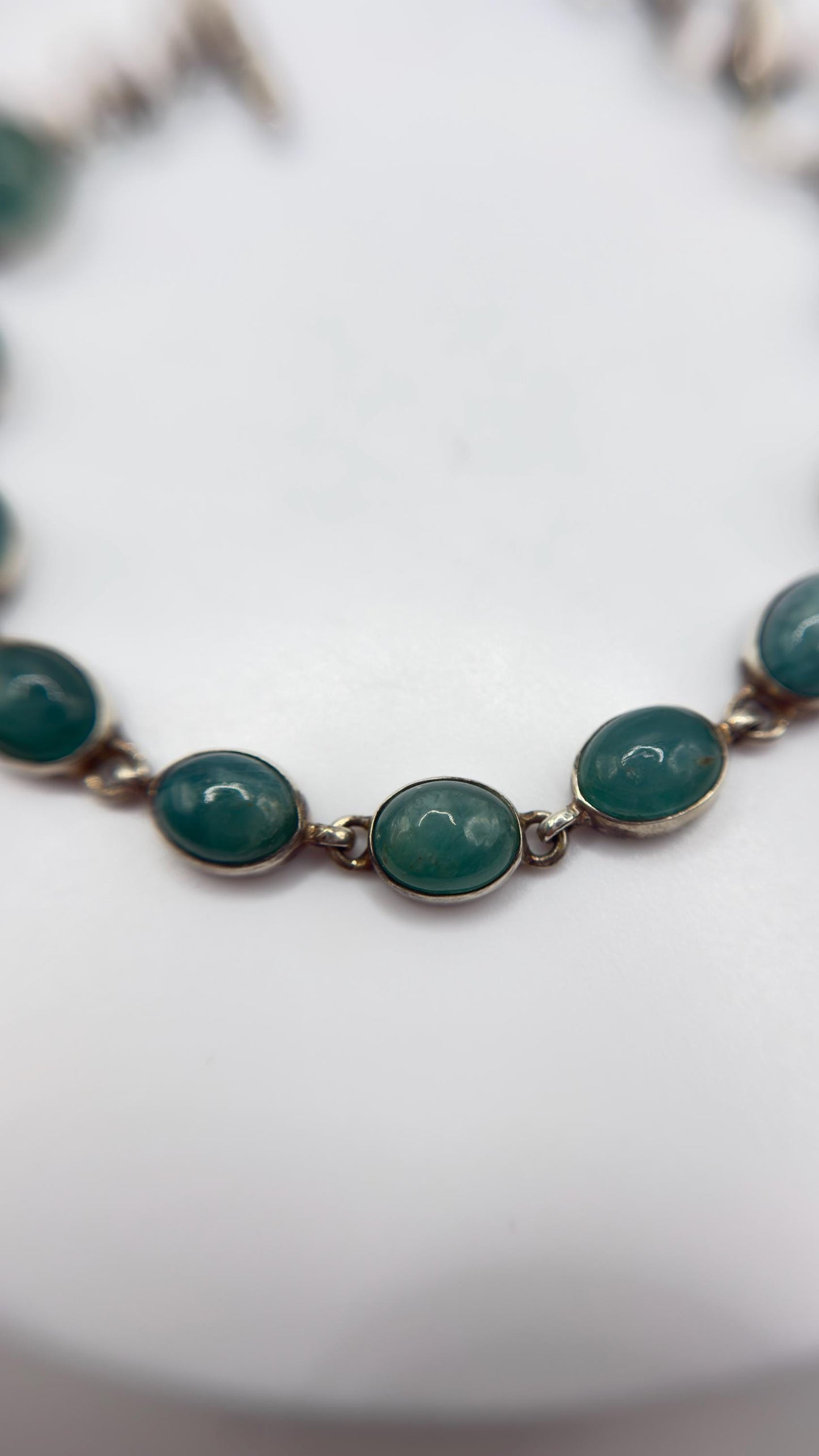 Grandidierite Bracelet Blue Green Gemstone Silver Link Bracelet Minimalist Jewelry Gift