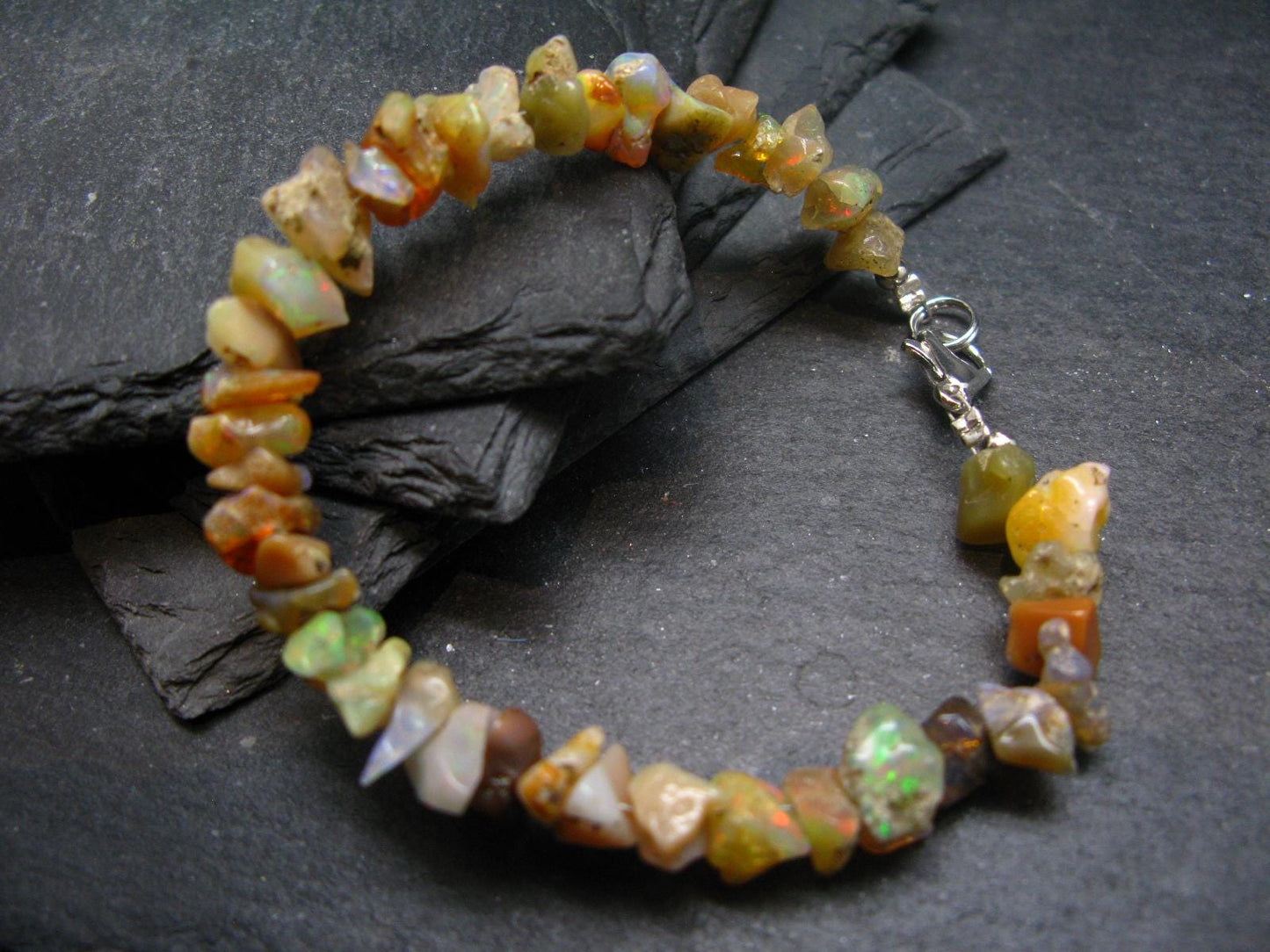 Precious Opal Genuine Bracelet ~ 7 Inches ~ 10mm Tumbled Beads
