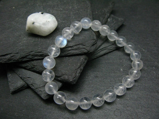 Moonstone Genuine Bracelet ~ 7 Inches ~ 8mm Round Beads