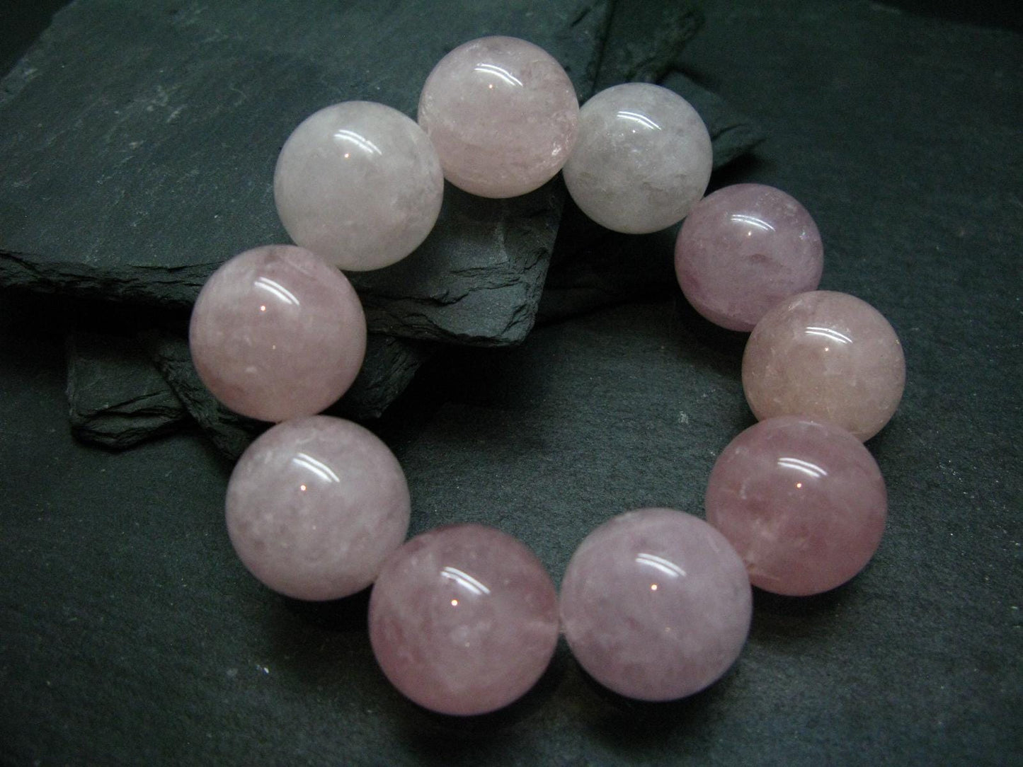 AAA Grade Morganite Genuine Bracelet ~ 7 Inches ~ 20mm Round Beads